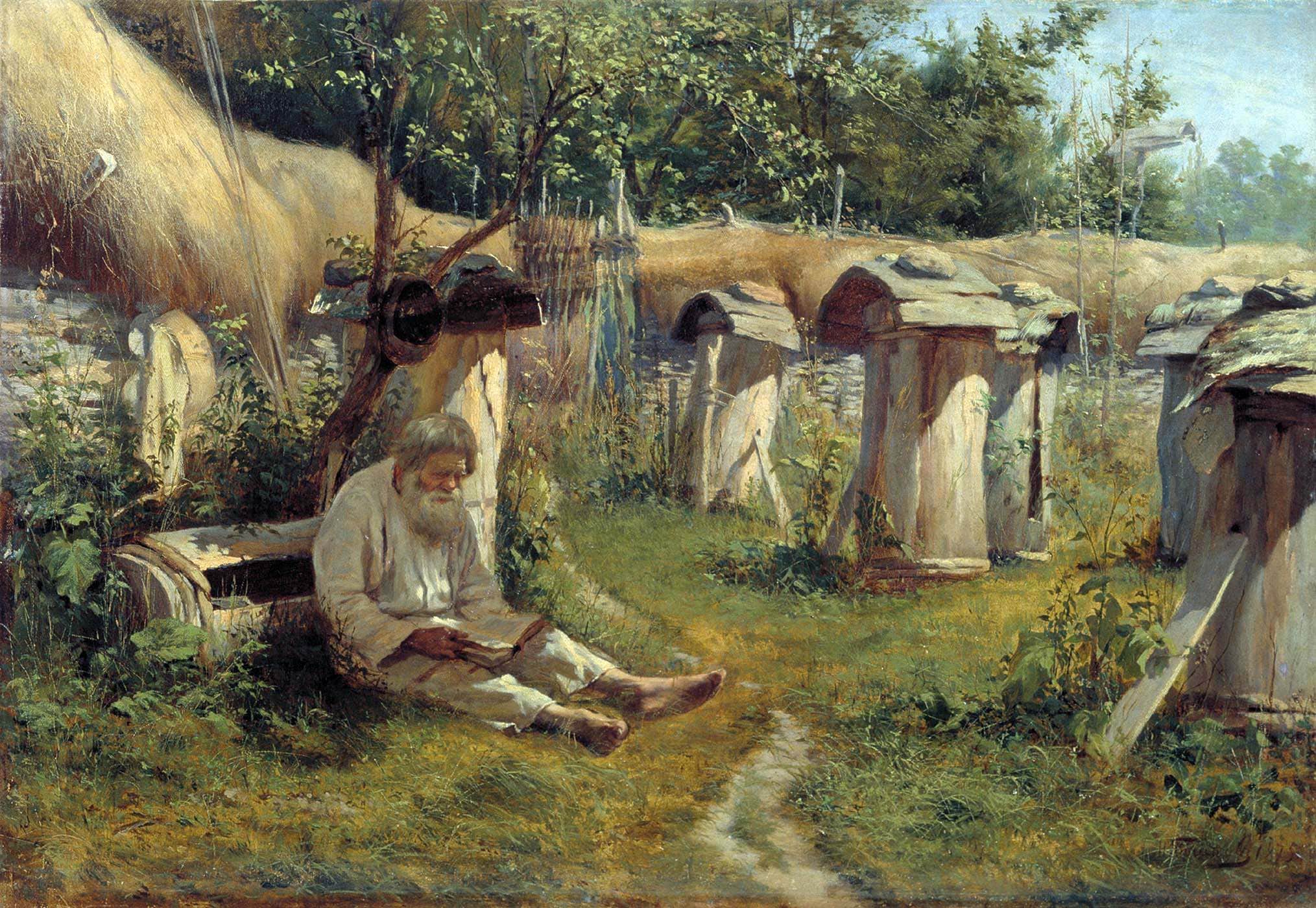 Schilderij: De imker van Nikolaj Bogatov, 1875
